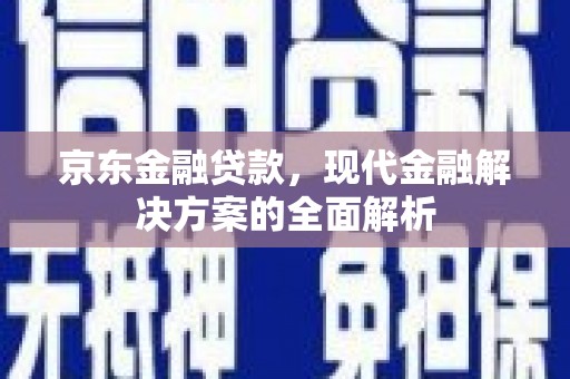 宝应京东金融贷款，现代金融解决方案的全面解析