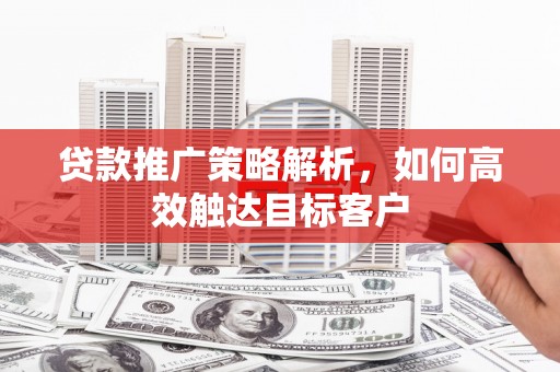 宝应贷款推广策略解析，如何高效触达目标客户