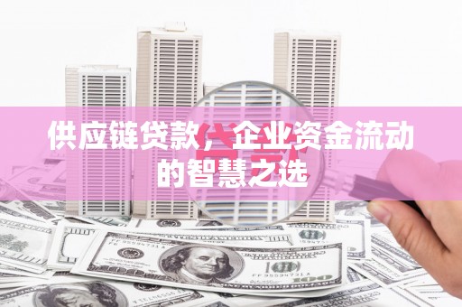 宝应供应链贷款，企业资金流动的智慧之选
