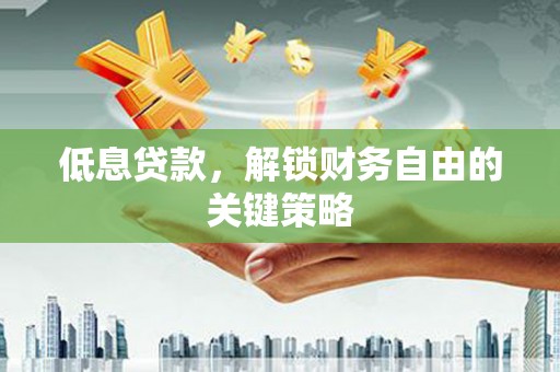 宝应低息贷款，解锁财务自由的关键策略