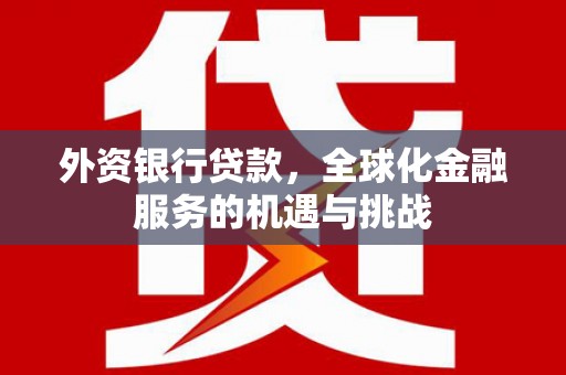 宝应外资银行贷款，全球化金融服务的机遇与挑战