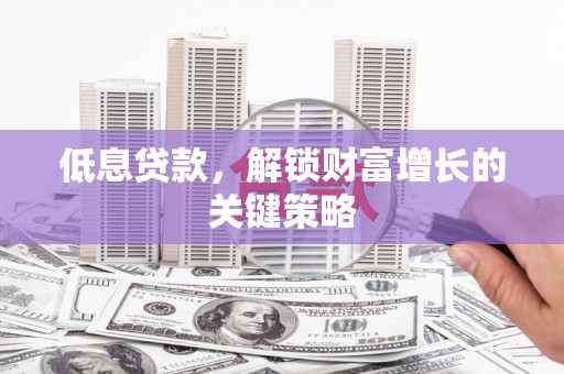 宝应低息贷款，解锁财富增长的关键策略