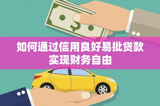 宝应如何通过信用良好易批贷款实现财务自由
