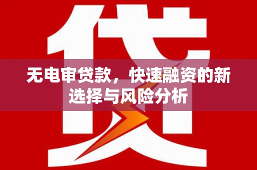 宝应无电审贷款，快速融资的新选择与风险分析