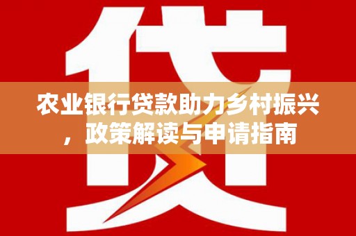 宝应农业银行贷款助力乡村振兴，政策解读与申请指南