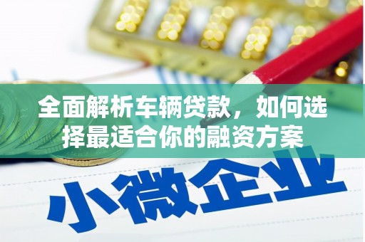 宝应全面解析车辆贷款，如何选择最适合你的融资方案