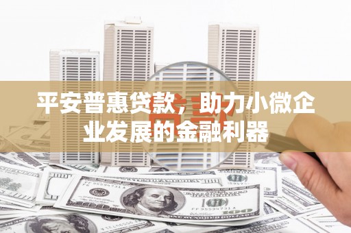 宝应平安普惠贷款，助力小微企业发展的金融利器
