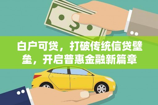 宝应白户可贷，打破传统信贷壁垒，开启普惠金融新篇章